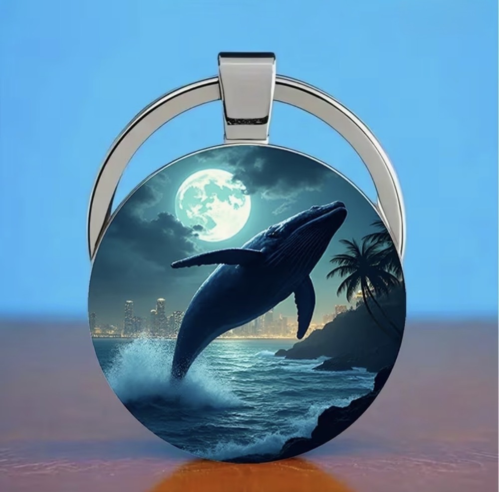 3/$25 Moonlit Whale Keychain NEW